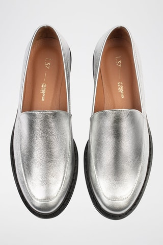 Mocassins em nobuck Cross the Line - Prateado