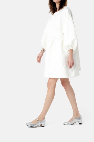 Babies de salto em couro Fall in Love - Prateado