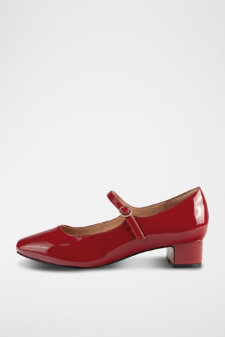 Babies de salto em couro envernizados Fall in Love - Vermelho