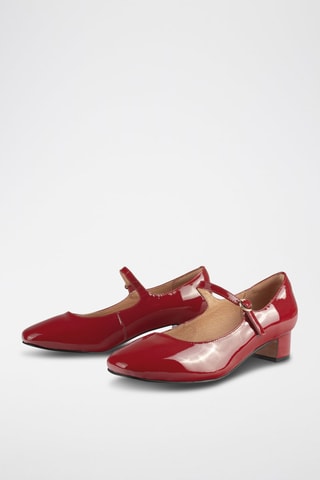 Babies de salto em couro envernizados Fall in Love - Vermelho