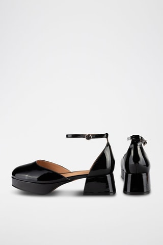 Lakleren Mary Janes met Hak Ultraviolet - Zwart