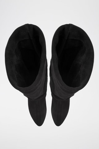 Botas acima do joelho em nobuck Mixed Feelings - Preto