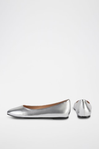 Leren Ballerina’s Baby Come On - Zilverkleurig