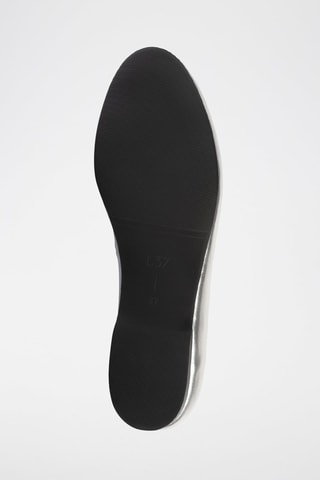 Leren Ballerina’s Baby Come On - Zilverkleurig