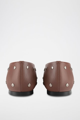 Leren Ballerina's Multiply - Bruin