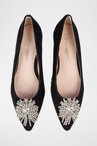 Nubuck Ballerina’s Let it Shine - Zwart 