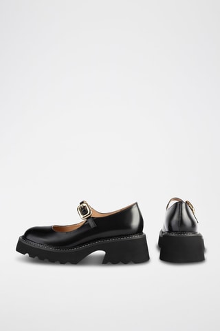 Babies de salto em couro Four Seasons - Preto