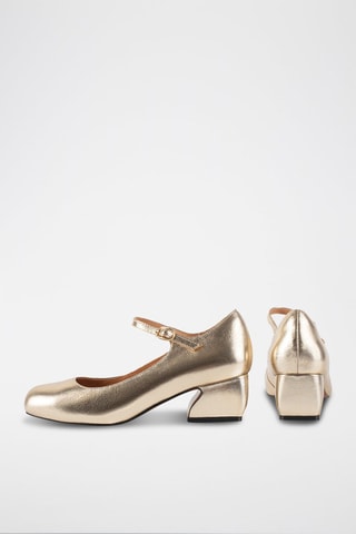 Babies de salto de couro Hear me Out - Dourado