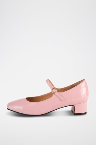 Babies de salto de couro envernizado Fall in Love - Rosa