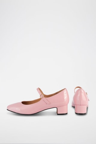 Babies de salto de couro envernizado Fall in Love - Rosa