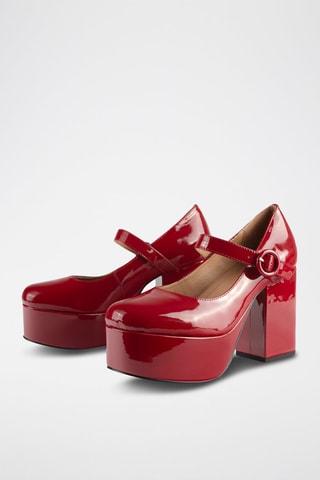 Lakleren Mary Janes met Hak Stay With me Tonight - Rood