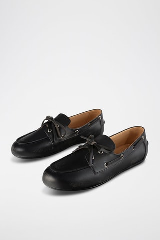 Sapatos de vela em couro Slow Life - Preto