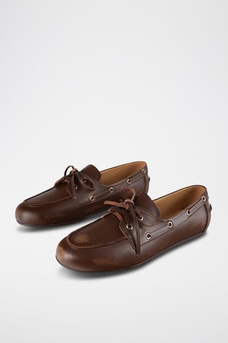 Sapatos de vela em couro - Castanho-