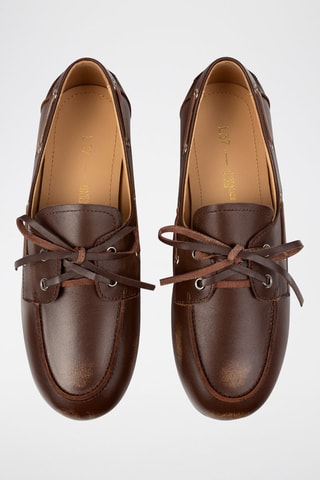 Sapatos de vela em couro - Castanho-