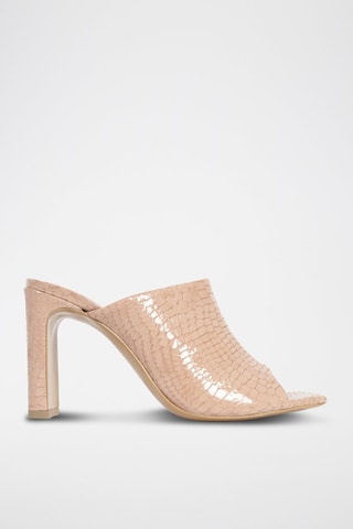 Mules de salto em couro verni Summer Nights - Salmão