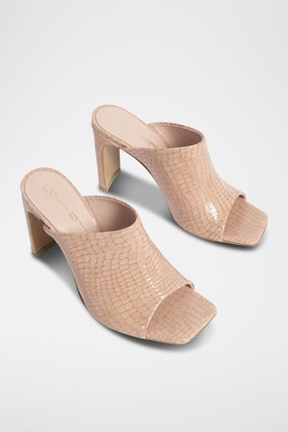 Mules de salto em couro verni Summer Nights - Salmão