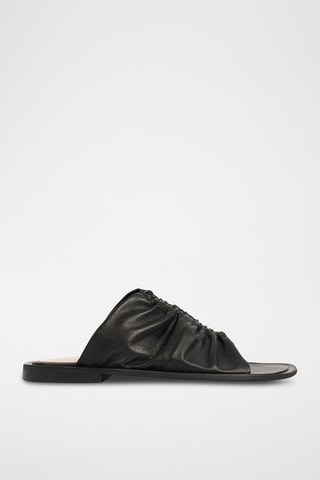 Leren Muiltjes Sunny Afternoon - Zwart