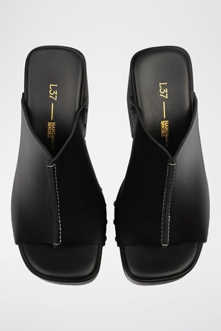 Leren Muiltjes met Hak Rustic Rambles - Zwart