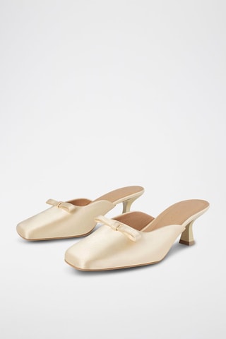 Mules de salto em cetim Sophie - Cru