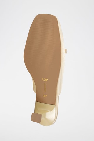 Mules de salto em cetim Sophie - Cru