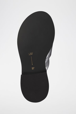 Leren Muiltjes Sunny Afternoon - Zilverkleurig