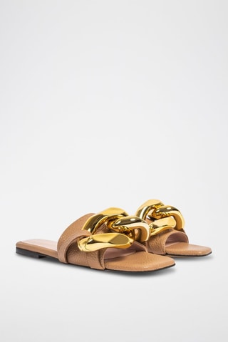 Mules em couro Part of the Game - Bege