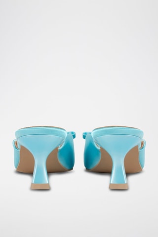 Mules de salto em cetim Sophie - Turquesa