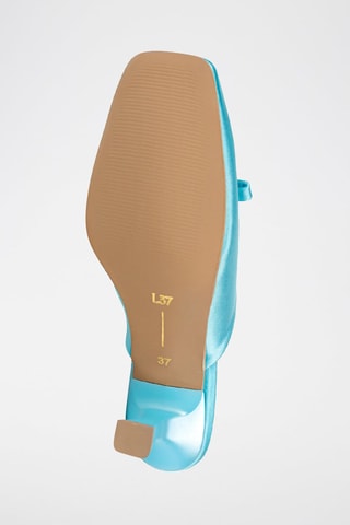 Mules de salto em cetim Sophie - Turquesa