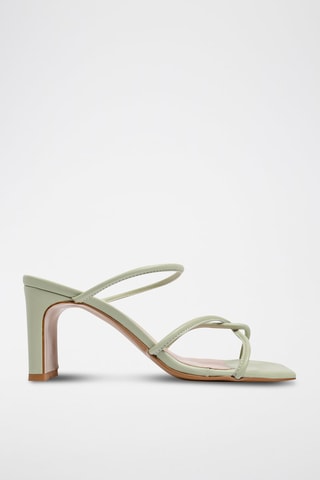 Leren Muiltjes met Hak Just Like Me - Zeegroen