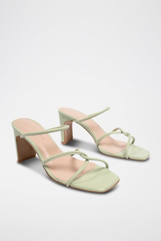 Leren Muiltjes met Hak Just Like Me - Zeegroen