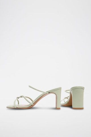 Leren Muiltjes met Hak Just Like Me - Zeegroen