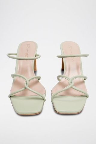 Leren Muiltjes met Hak Just Like Me - Zeegroen