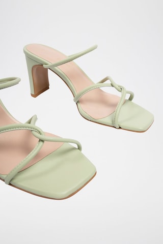 Leren Muiltjes met Hak Just Like Me - Zeegroen