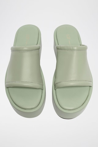 Leren Platform Muiltjes Piece of heaven - Olijfgroen 