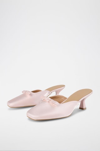 Mules de salto em cetim Sophie - Rosa
