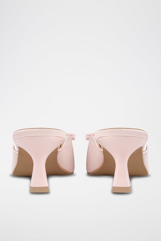 Mules de salto em cetim Sophie - Rosa