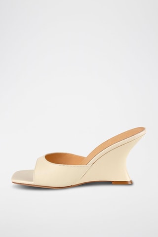 Leren Muiltjes met Sleehak On the Top of the World - Nude 