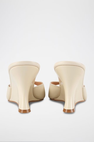 Leren Muiltjes met Sleehak On the Top of the World - Nude 