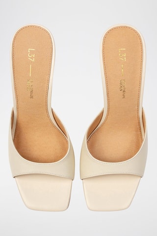 Leren Muiltjes met Sleehak On the Top of the World - Nude 