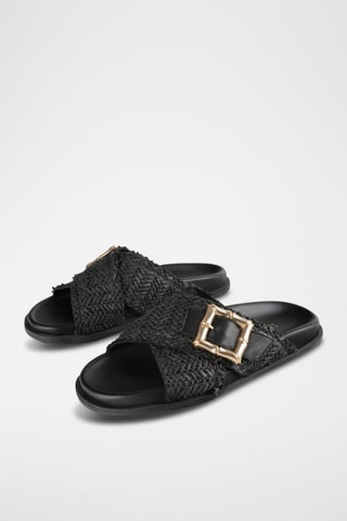 Leren Muiltjes Twisted Paradise - Zwart