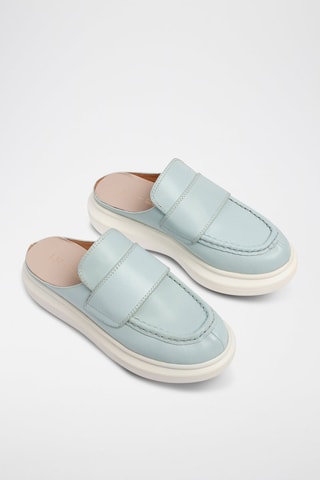 Mules em couro Hawaiian Party - Azul-celeste