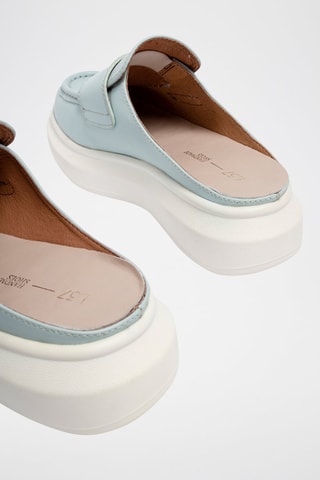 Mules em couro Hawaiian Party - Azul-celeste