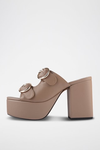 Leren Muiltjes met Hak Dreamcatcher - Nude