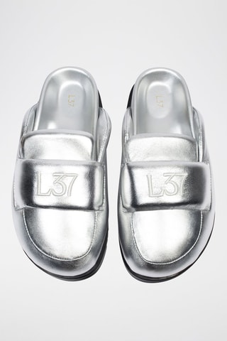 Mules em couro Ready or Not - Prateado