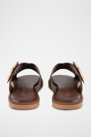 Leren Muiltjes Anything for Love - Bruin 