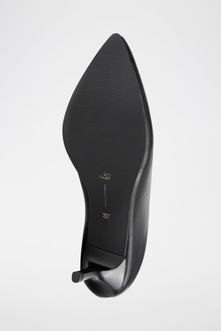 Mules de salto em couro Cover Girl - Preto