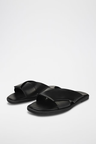 Leren Muiltjes Victory - Zwart