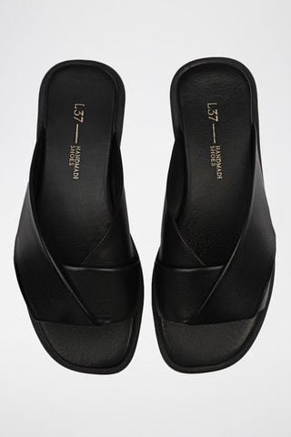 Leren Muiltjes Victory - Zwart