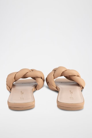 Leren Muiltjes Over the Sun - Beige 