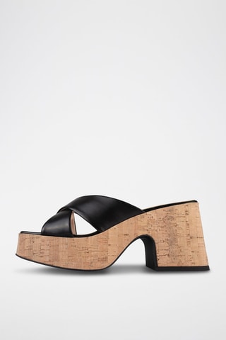 Leren Muiltjes met Hak It’s no Secret - Zwart